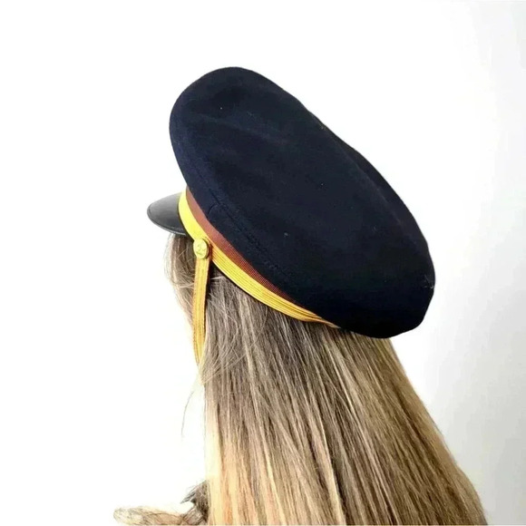 Vintage 70s Flight Ace Fur Felt Military Hat - Picture 3 of 12
